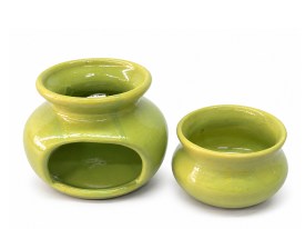 Hornito ceramico esmaltado ancho 2 piezas 